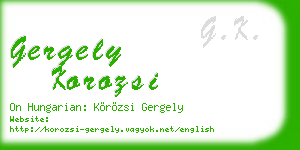 gergely korozsi business card