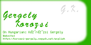 gergely korozsi business card